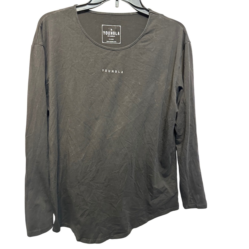 YoungLA Men's Long Sleeve Tee - Black with White Logo